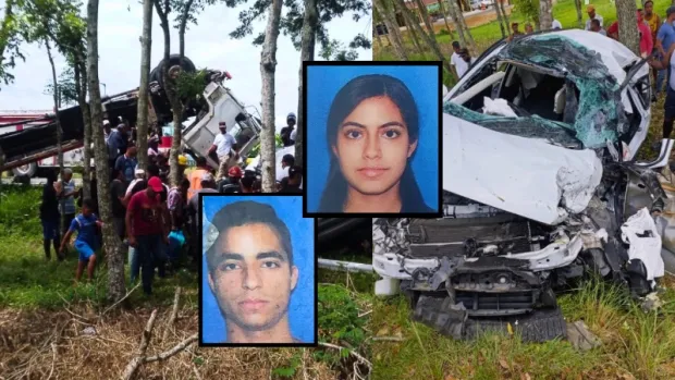 Pareja sufrió accidente en carretera Santo Domingo-Samaná