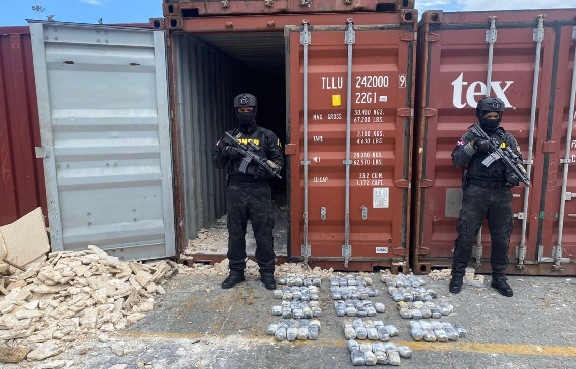 117 paquetes de cocaína fueron ocupados por la DNCD en el puerto Caucedo