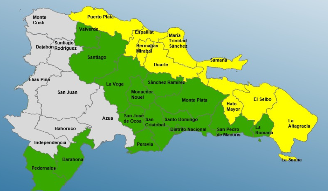 Aumentan a 24 las provincias dominicanas alerta por vaguada