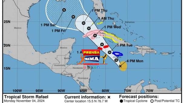 Depresión tropical se convierte en la tormenta Rafael