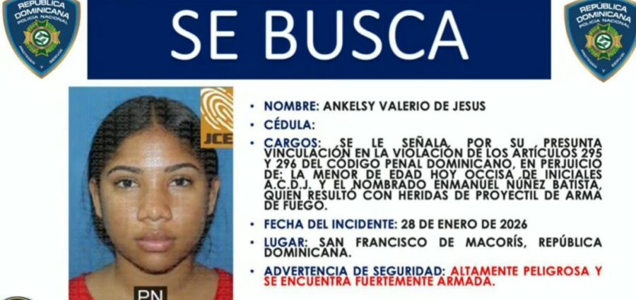 Policía activa búsqueda de joven que mató a su hermana de 13 años en San Francisco de Macorís