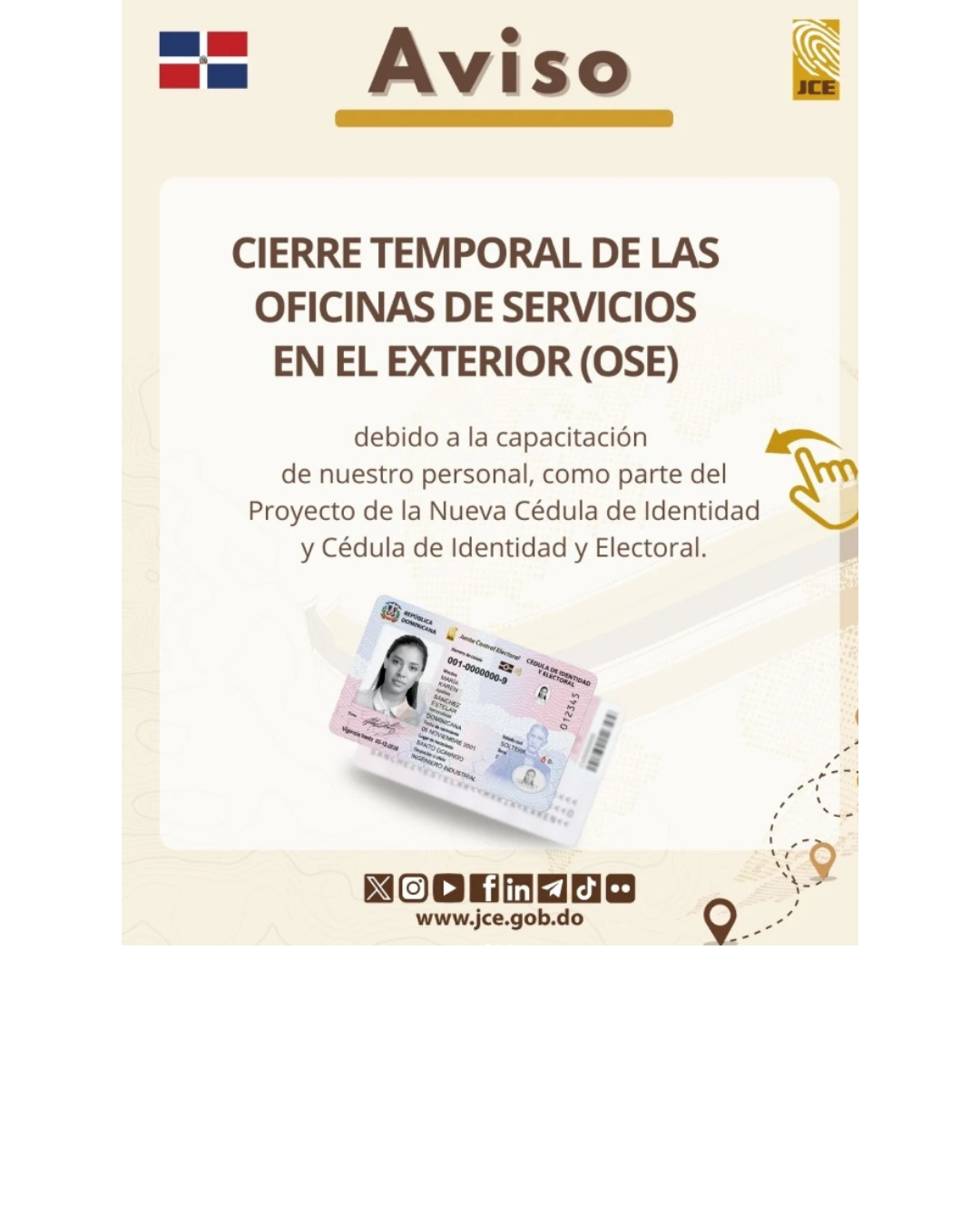 JCE anuncia cierre temporal de oficinas en el exterior por jornadas de capacitación