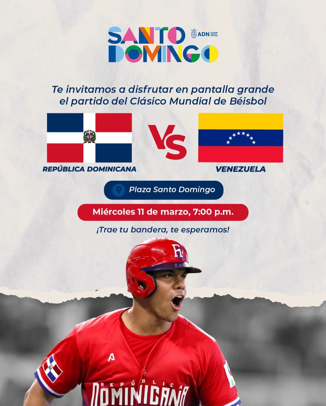 Alcaldía del Distrito Nacional proyectará juego RD Vs. Venezuela en la Plaza Santo Domingo del malecón