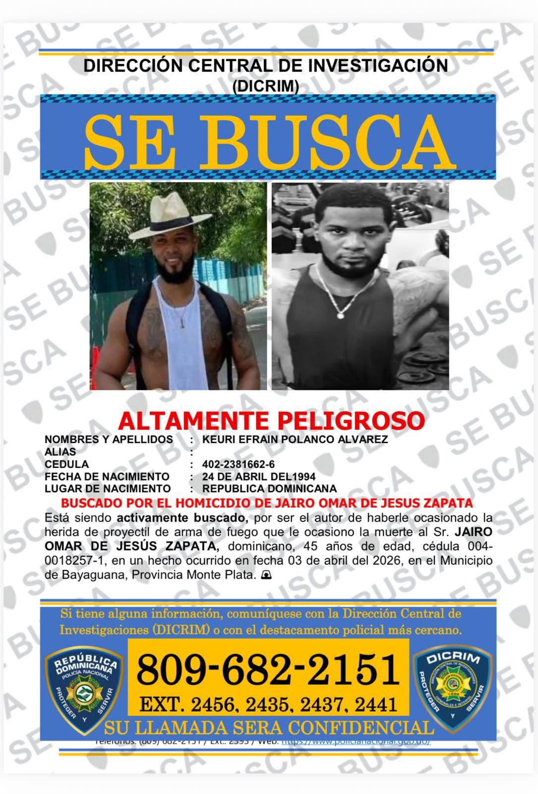 busca a hombre considerado altamente peligroso por homicidio en Bayaguana